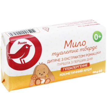 Auchan Hypoallergenic Baby Soap with Chamomile Extract 90g - buy, prices for Auchan - photo 3