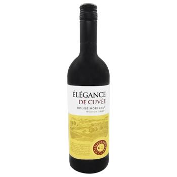 Вино Elegance De Cuvee Rouge червоне напівсолодке 11,5% 0,75л