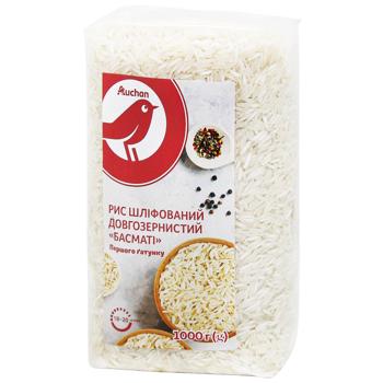 Рис Auchan Басматі шліфований довгозернистий 1кг - купити, ціни на Auchan - фото 1