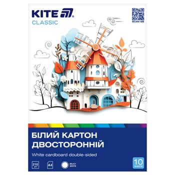 Картон Kite Classic білий двосторонній A4 10 аркушів - купити, ціни на ULTRAMARKET - фото 1