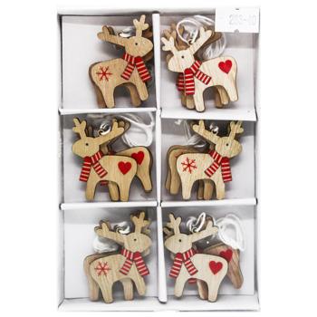 Прикраса-підвіска Chomik Олені 18шт*3,5*4см  - купити, ціни на МегаМаркет - фото 1