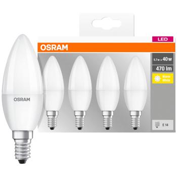 Набір лампочок Osram Свічка Е14 5W 2700K - купити, ціни на Auchan - фото 1