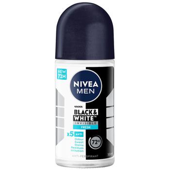 Nivea Men Black&White Invisible Roll-On Antiperspirant 50ml - buy, prices for MegaMarket - photo 1