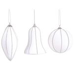 Підвіска ялинкова Actuel дзвіночок/оливка/кулька білий 7-11см