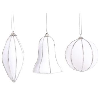 Підвіска ялинкова Actuel дзвіночок/оливка/кулька білий 7-11см - купити, ціни на Auchan - фото 1