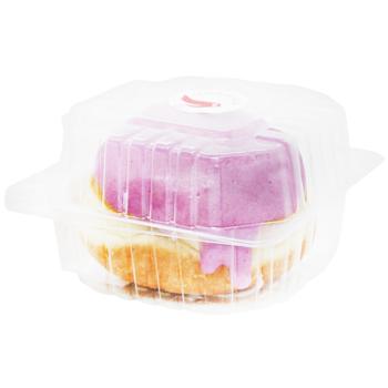 Auchan Blueberry Glazed Donut with Wild Berry Filling 80g - buy, prices for Auchan - photo 1