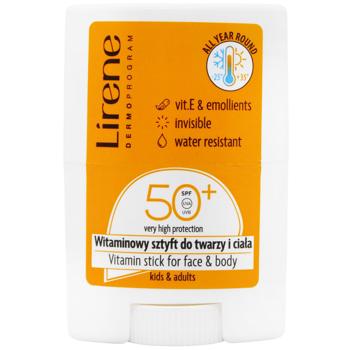 Стік вітаминний Lirene для обличчя та тіла водостійкий SPF50 15г