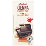 Auchan Dark Chocolate with Caramel and Sea Salt 100g