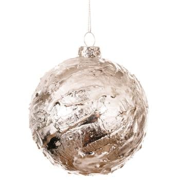 Шар елочный Decoris Glitter серебро 8см