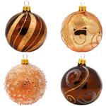 Gold Christmas Tree Ball with Decoration 8cm in assortment
