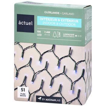 Actuel 100 LED White Garland 8 programs 7.4m - buy, prices for Auchan - photo 1