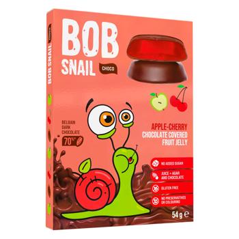 Мармелад Bob Snail яблуко-вишня в чорному шоколаді без цукру 54г