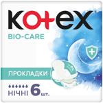 Прокладки гигиенические Kotex Bio Care Night 6шт
