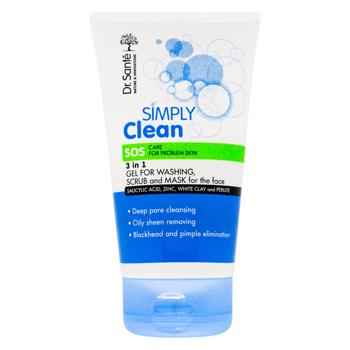 Гель Dr.Sante Simply Clean 3в1 для лица 150мл - купить, цены на МегаМаркет - фото 1