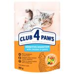 Корм влажный Club 4 Paws Premium с курицей для кошек с чувствительным пищеварением 80г