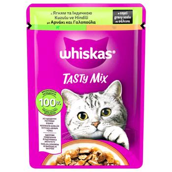Корм вологий Whiskas Tasty Mix з ягням та індичкою для котiв 85г - купити, ціни на Grono - фото 1