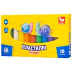 Пластилін Школярик круглий м'який 10 кольорів