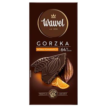 Wawel Premium Dark Chocolate with Orange 64% 90g - buy, prices for COSMOS - photo 1