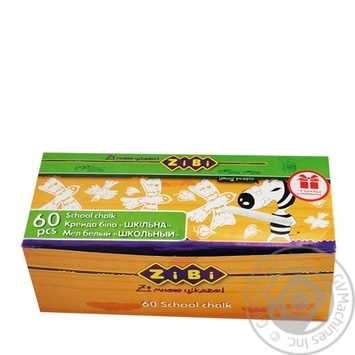 Крейда ZiBi біла 60шт. картонна коробка ZB.6713-12 купити, ціни на МегаМаркет - фото 1