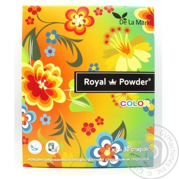 Порошок пральний De La Mark Royal Powder Color концентрований безфосфатний 1кг купити, ціни на МегаМаркет - фото 2