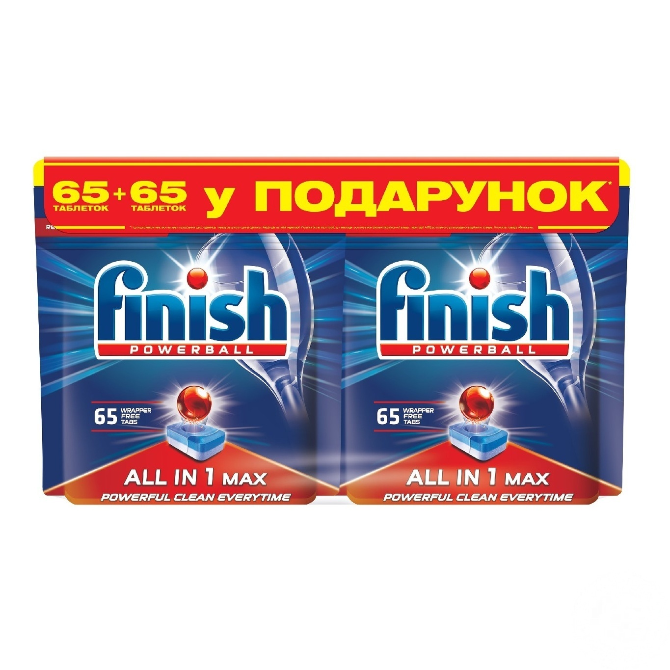 

Таблетки для посудомоечных машин Finish 2x65шт