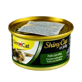 Корм влажный GimCat ShinyCat in Jelly с курицей и травой для кошек 70г - купить, цены на Auchan - фото 1