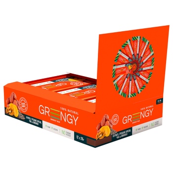 Greengy Bar Dried Apricots Walnuts Chia Dates 26g - buy, prices for Auchan - photo 3