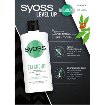 Syoss Balancing Ginseng Balm for All Hair Types and Scalp 440ml - buy, prices for Auchan - photo 2