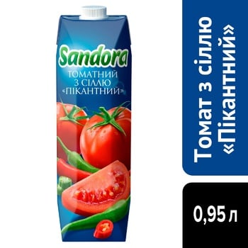 Сок Sandora Овощной коктейль томатный пикантный 0,95л - купить, цены на NOVUS - фото 4