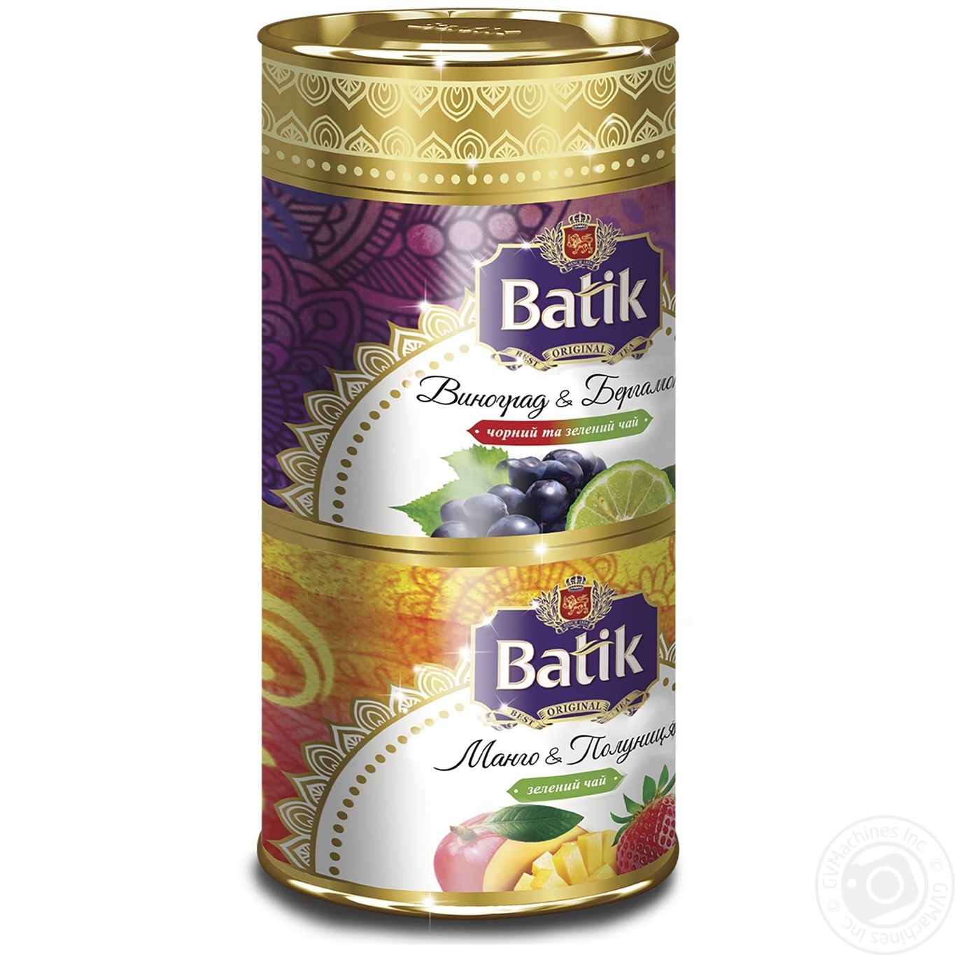 

Чай зеленый Batik манго и клубника 45г + виноград и бергамот 45г набор в тубах