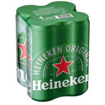 Пиво Heineken светлое 5% 4шт*0,5л - купить, цены на КОСМОС - фото 1