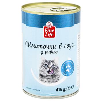 Fine Life Pieces in Sauce with Fish Food for Adult Cats 415g - buy, prices for METRO - photo 1