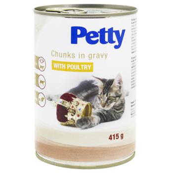 Корм для кошек Petty с птицей 415г - купить, цены на КОСМОС - фото 1