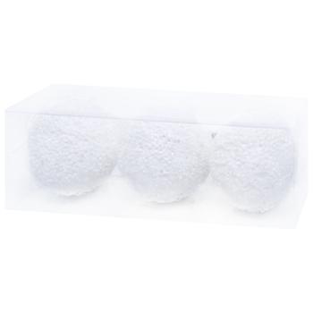 Набор украшений елочных Шары белые 8см 3шт - купить, цены на Таврия В - фото 2