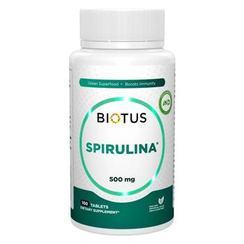 Biotus, Спіруліна, Spirulina, 500 мг, 100 таблеток