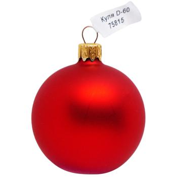 New Year's Ball for Christmas tree Red Opaque