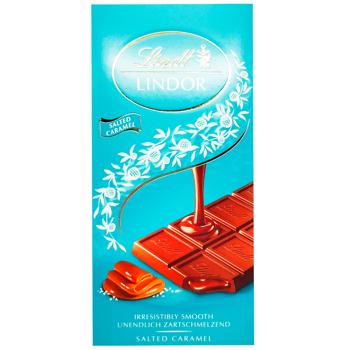 Шоколад Lindt Lindor солона карамель 100г - купити, ціни на Cупермаркет "Харків" - фото 1