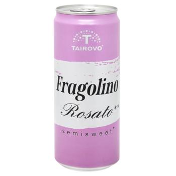 Напій винний газований Tairovo Fragolino Rosato рожевий напівсолодкий 6-6,9% 0,33л - купити, ціни на NOVUS - фото 1