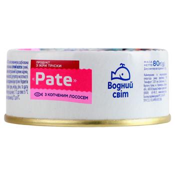 Продукт из икры трески Водний Світ Pate с копченым лососем 80г - купить, цены на КОСМОС - фото 2
