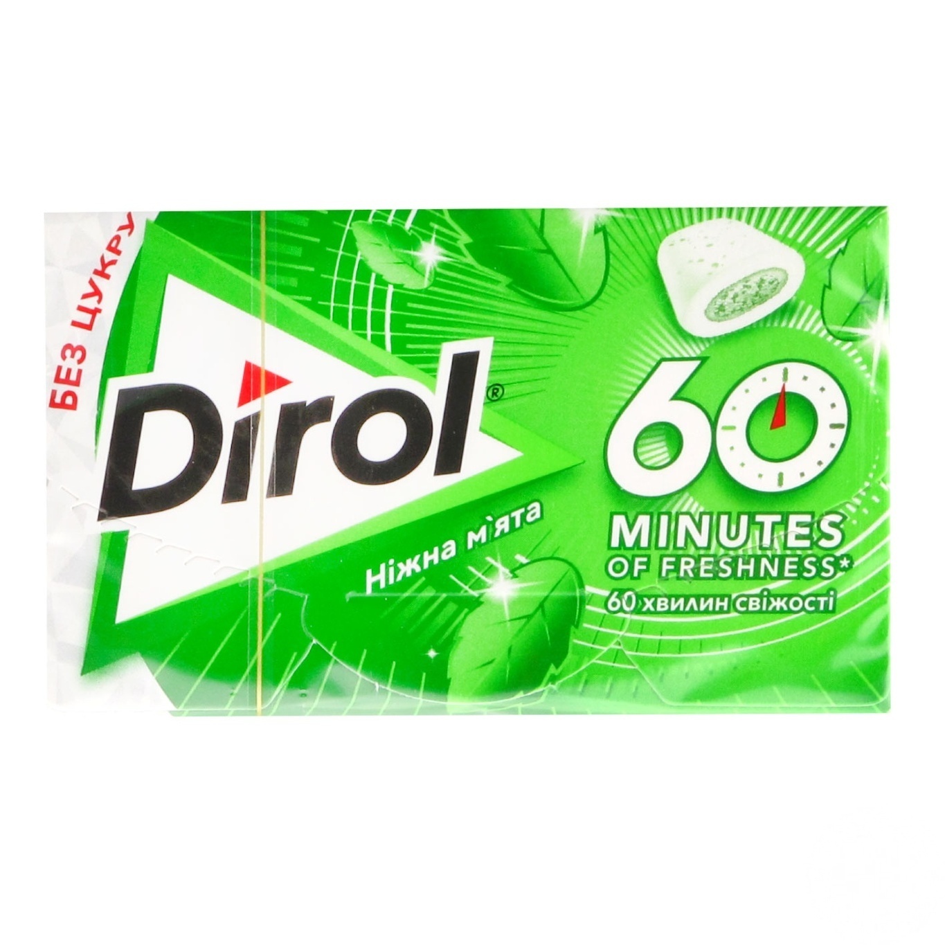 

Жевательная резинка Dirol 60 minutes нежная мята 18г