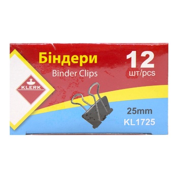 Біндери Klerk №25 12шт - купити, ціни на ULTRAMARKET - фото 1