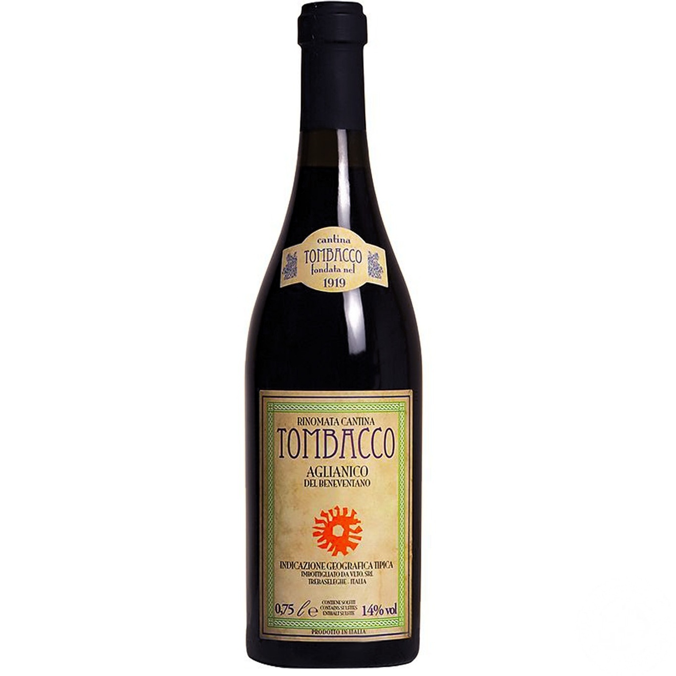 

Вино Tombacco Aglianico Del Beneventano красное сухое 14% 0,75л