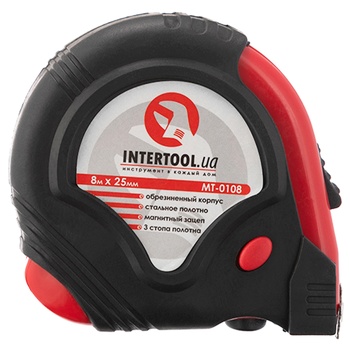 Рулетка Intertool с фиксатором 8м x 25мм МТ-0108 - купить, цены на За Раз - фото 6