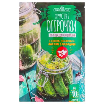 Приправа Pripravka Хрусткі огірочки для консервування 45г - купити, ціни на КОСМОС - фото 1