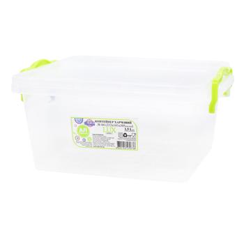 Al-Plastic Lux №04 Food Container with Lid 212x141x105mm 1.5l - buy, prices for Tavria V - photo 1