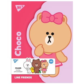 Папка-органайзер Yes Line Friends.Choco на липучке А4