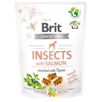 Лакомство для собак Brit Care Crunchy Cracker с насекомыми, лососем и тимьяном для чувствительного пищеварения 200г - купить, цены на MasterZoo - фото 1