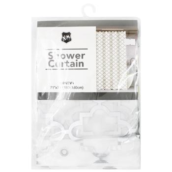 Shower Сurtain Pattern Silver 180*180cm