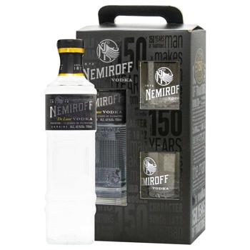 Водка Nemiroff De Luxe 40% 0,7л и 2 стакана