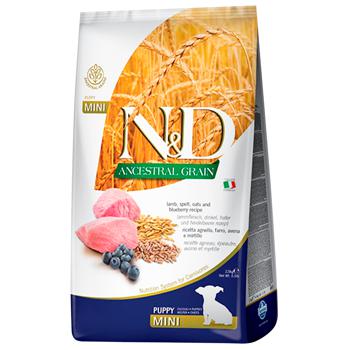 Корм сухой Farmina N&D Ancestral Grain с ягненком, овсом, спельтой и черникой для щенков малых пород 7кг - купить, цены на MasterZoo - фото 1